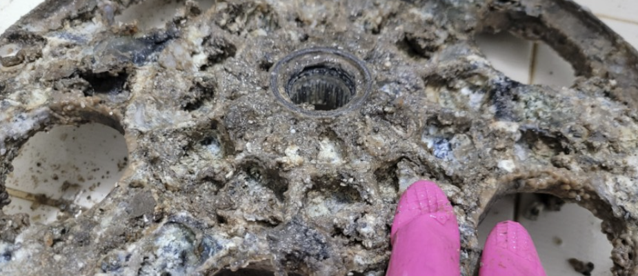 오염된 세탁기 펄세이터 - 곰팡이와 물때가 가득